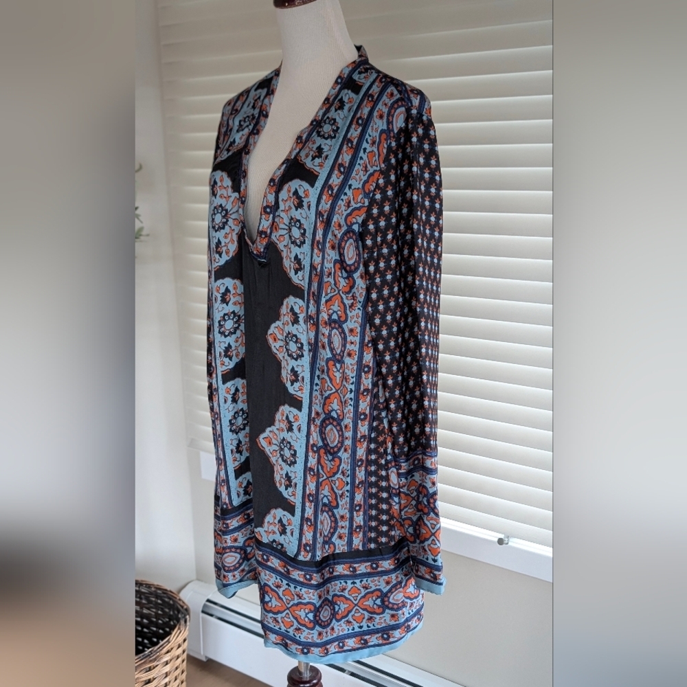 Free People Meadow Mod mini dress long sleeves size Large - Picture 7 of 15